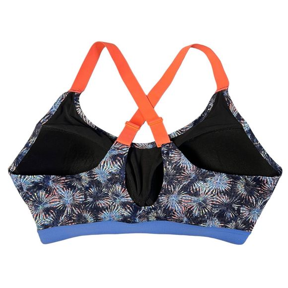 Victoria’s Secret Sport 36D Blue With Firework Graphic Racerback Sports Bra - Picture 2 of 13